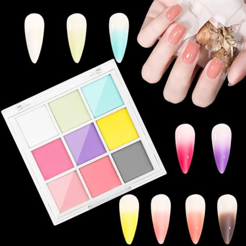 Polvo de cromo para uñas, 9 colores, holográfico de uñas, pigmento brillante, degradado metálico cromado para decoración de uñas, manualidades, maquillaje, decoración (K)