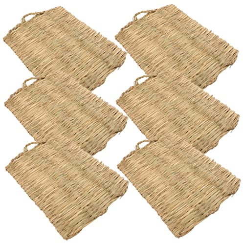 Kisangel 6pcs Grass Mats Chicken Nesting Pad Coop Liner Egg Cushions Small Pet Nest