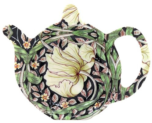 The Leonardo Collection William Morris Pimpernel Teabag Tidy For Kitchen & Home | British Designed Durable Tea Bag Tidy | Tea Bag Dish For Used Tea Bags | Teabag Dish With Modern Design