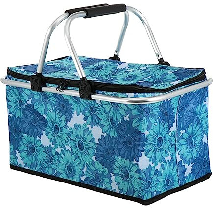 COLLBATH Große Isolierte Lunchtasche Lunchkorb Mit Hoher Kapazität Tragbare Picknicktasche Für Warme Oder Kalte Speisen Faltbarer Korb Aus Oxford Camping Reisen Und Ausflüge