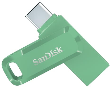 SANDISK Ultra Dual Drive Go 512 GB USB Type-C & Type-A (Android Smartphone Speicher, USB Type-C & Type-A-Anschluss, 400 MB/s Lesen, Nutzung als Schlüsselanhänger möglich) Absinth Grün