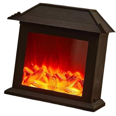ＡＷＨＡＯ Kaminlaterne, dekorativ, künstlicher Kamin, Flammeneffekt, Weihnachtsdekoration, Flachdach