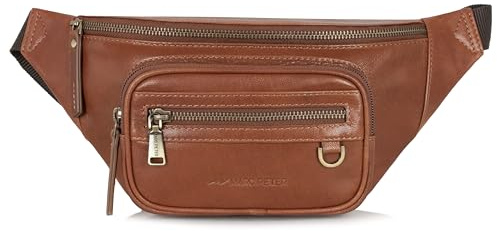 Marc Peter® Varadero Bauchtasche Herren Leder | Gürteltasche Bauchtasche mit Wechselgurt für Damen und Herren | Crossbody Leder Hüfttasche | Hip Bag Leather Gürteltasche | Crossbag Vintage Braun