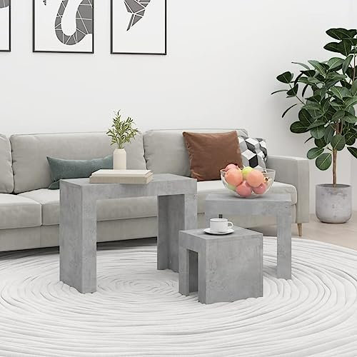 LVHUIDEH Beistelltisch, 4er Set, Moderne Sofatische, Satztisch-Set, minimalistisch, Couchtische, Tischkombination fürs Wohnzimmer Balkon, Holzwerkstoff