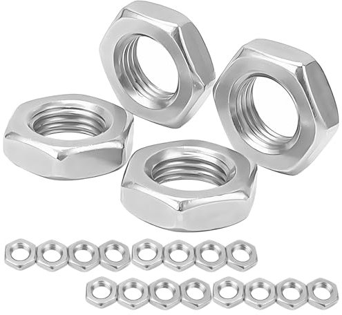 Ctyjia 30 Pièces Écrous hexagonaux, M8 Écrou Hexagonal Plat Fin, Ecrous Hexagonal en Acier inoxydable, Écrou de Blocage pour Fixer les Vis et Boulons