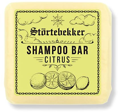 Störtebekker® Premium Shampoo Bar Citrus - Festes Shampoo Herren & Damen - 3in1 Duschseife Männer für Haare, Kopfhaut & Bart - Feuchtigkeitsshampoo - vegan, handgefertigt - 100g