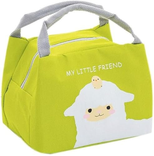 SHOPPLACE Bolsa Térmica de Almuerzo Lonchera Aislada Infantil a Prueba de Fugas Bolsa Porta Alimentos para Niños Colegio Trabajo Picnic Viaje (Oveja)