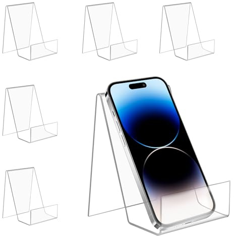 Acrylic Book Stand 6Pcs Transparent Display Holders Clear Easel Frame 10x10x15Cm Tablet Stand for Displaying Books Music Sheets Albums Artworks Magazines Postcards Notebooks CDs Newspapers (Large 2mm)