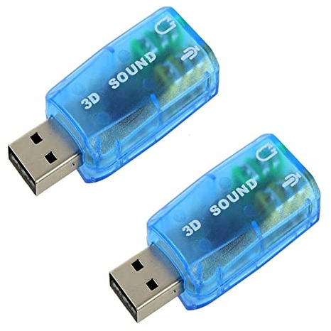 Lioggyet 2X USB to 3.5mm Mic Headphone Jack Stereo Headset 3D Sound Card Audio Adapter PC