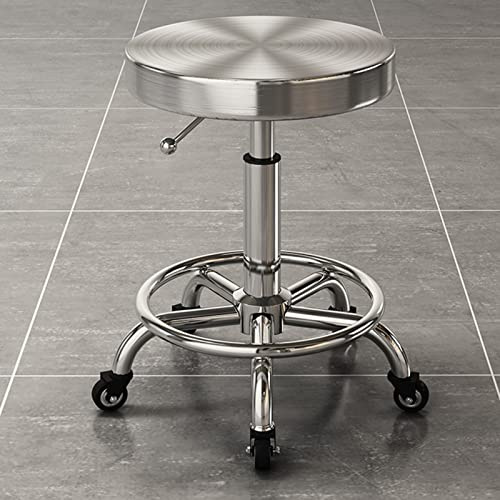 SGKOMN Drehbarer Hocker, Sattelhocker mit Rädern, ergonomisch, drehbar, rollbar, höhenverstellbar, für Zahnarzt, Schönheitssalon, Tattoo, Home Office, Spa, Bar
