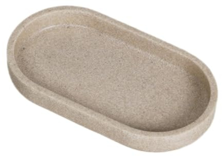 rockible Vassoio Portaoggetti per di Lozione, Multiuso, Elegante, Ovale, 20x10 Cm, per Pennelli da Trucco, Accessorio Decorativo, Beige