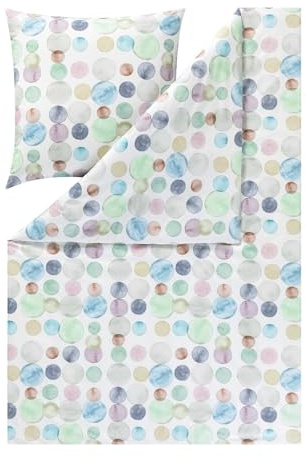 ESTELLA Kuschelflanell Bettwäsche Colour Dots grün