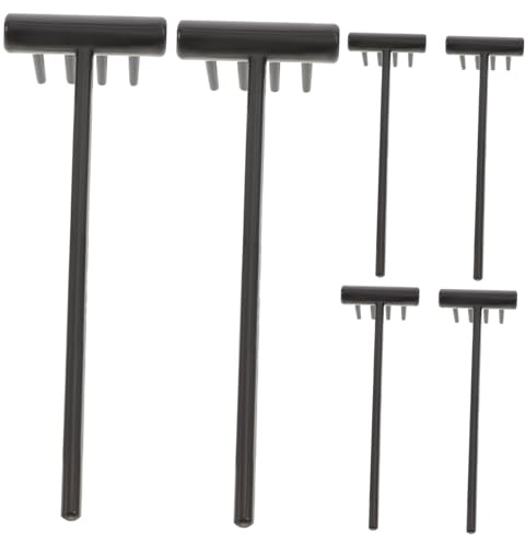 Milisten Lot De 6 Micro-râteaux Zen pour Bac à Sable Et Jardin, Mini Outils Décoratifs Noirs 30 Cm, pour Table De Contemplation Et Loisirs Créatifs, Accessoires Paysagers Détente