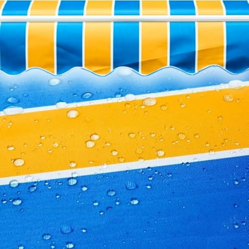 Tessuto di ricambio per tenda da sole retrattile impermeabile, 2,5 x 2,5 m, protezione dai raggi UV, per patio, tenda parasole in tela a righe per esterni