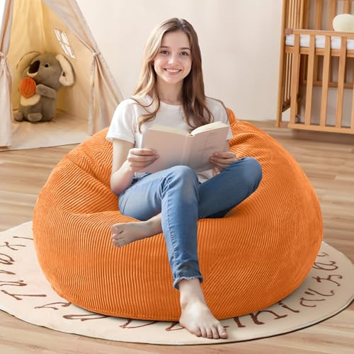 Cansunna 2.5FT Bean Bag Chair,Teardrop Bean Bags with Memory Foam Filled