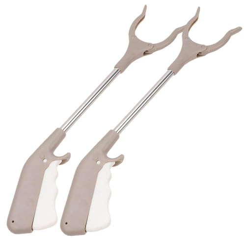 NOLITOY Pinza Raccoglitore di Rifiuti in Alluminio 40 CM Set 2 Pezzi Strumento per Raccolta Spazzatura Resistente e Pratico per Esterni Giardino Ufficio e Scuola