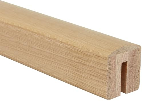 Jackson Woodturners Oak Glass Grooved Handrail for 8mm Glass Stair Panels – Multiple Lengths (2400mm)
