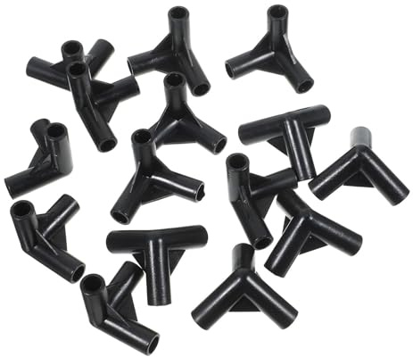 AKOOSY Connettori per Pali da Campeggio 50 Pezzi, Raccordi Angolari a 3 Vie in Pvc Nero 8 Mm, Giunti per Telai di Gazebo e Tettoie Resistenti alle Intemperie per Montaggio Rapido