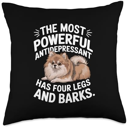 Pomeranian Lover Cute Pom Dog Owner Breeder Antidepressant Throw Pillow