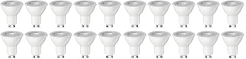 Amazon Basics Bombilla de luz puntual GU10 tipo LED, 4.7 W (equivalente a 50 W), CRI80, blanco cálido, no regulable, paquete de 20