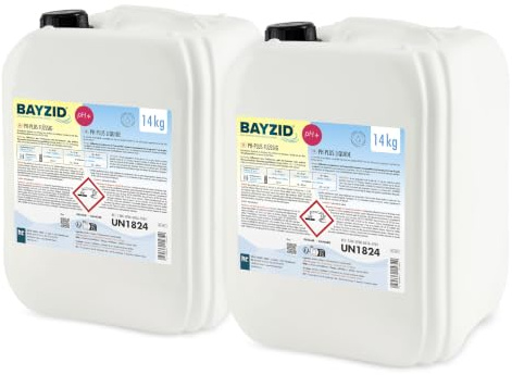 Höfer Chemie 2 x 14 kg pH Heber flüssig BAYZID - pH Plus für einen optimalen pH Wert und einwandfreie Wasserqualität im Pool