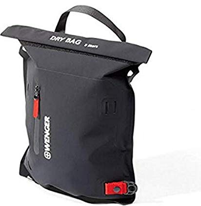Wenger Dry Bag Cornol 6L wasserdichte Tasche mit Trageriemen Packsack dauerhaft wasserdicht Beutel Umhängetasche Schutztasche für Kajak Wanderung, Camping, Skilaufen, Schwimmen, Am Strand, Radfahren und Wassersport Unisex schwarz L23.1042.01
