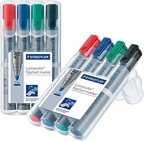 Flipchartmarker Lumocolor Rundspitze, 2 x 4er Etui