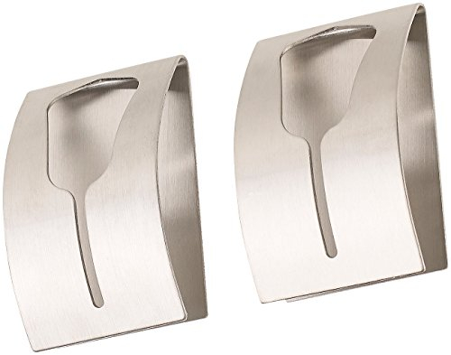 Carlo Milano Handtuchhalter Klemmen: 2er-Set Handtuchhalter aus rostfreiem Edelstahl, selbstklebend (Handtuchhalter zum Einklemmen, Klemm-Klebehaken, Selbstklebende)