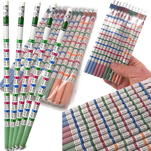 Carpeta 12 Bleistifte * 1 x 1 mit Radiergummi in Geschenkverpackung | Einmaleins für Schule und Kindergarten | Stift Zeichnen Schreiben Kinder