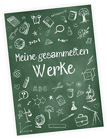 A4 Sammelmappe mit Magnetverschluss Meine gesammelten Werke Schultafel grün Ordnungsmappe Schule Kindergarten