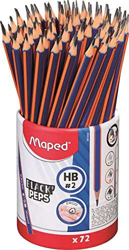 Maped LAPIZ GRAFITO PLASTICO HB BOTE de 72 uds, MAPED 850859