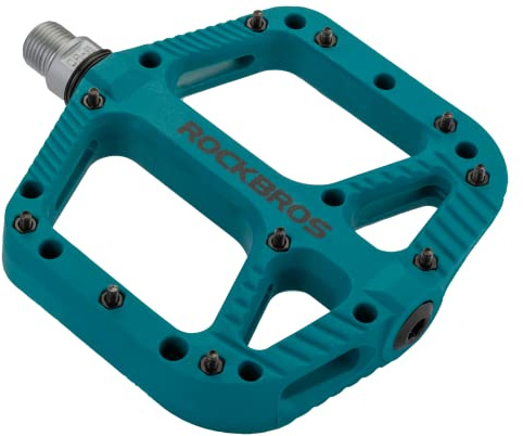 ROCKBROS Fahrradpedale 9/16 Zoll, Leichte & stabile Plattformpedale mit Anti-Rutsch Pins, Gleitlager & Kugellager-Kombination, Ideal für MTB, Rennrad, Gravel & Alltagsrad