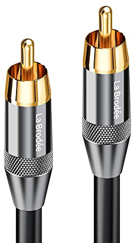 Subwoofer-kabel – Cinch RCA digital koaxialkabel – guldpläterade kontakter – ljudkablar – subwoofer AV-mottagare förstärkare hemmabio (M TO M 3M)