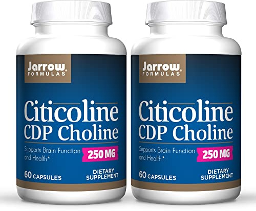 Jarrow Formulas Citicoline (CDP Choline) 250 mg - 60 Capsules, Pack of 2 - Supports Brain Health & Attention Performance - Up to 120 Total Servings