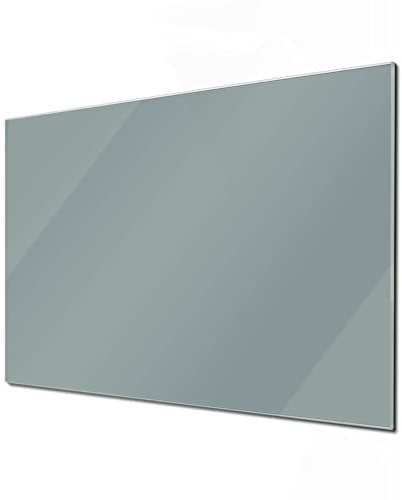 banjado Glas Magnettafel 120x80cm / Magnetwand Glas/Magnetpinnwand als Memoboard Glas/Pinnwand Magnettafel Küche, Büro, Kinderzimmer inkl. 4 Magnete & Montageset - Grau