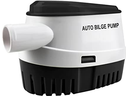 BACOENG Bilgenpumpe 12V Automatisch, 1100GPH/70LPM Lenzpumpe Bilgenwasser-Pumpe mit Schwimmschalter, Schwarz