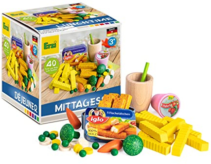 Erzi 28143 Sortierung Mittagessen aus Holz, Kaufladenspielzeug für Kinder | Kaufmannsladen, Rollenspiele, Kreative Spielwelten gestalten