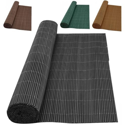 Suinga - Weidenzaun aus künstlichem Material, 1,5 x 3 Meter, anthrazitgrau, 1.300 g/m², 90% Sichtschutz, empfohlen für Schatten oder die Abgrenzung Ihres Gartens.