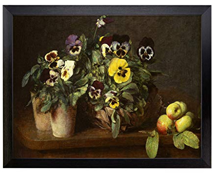 Lap Tray with Cushion | Henri Fantin-Latour Still Life with Pansies (1) | Padded Bean Bag Cushion | For Eating, Working, Crafting, Laptop | Portable Table Desk