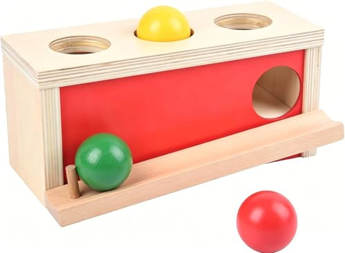 Smartwo Giochi Montessori in Legno per Bambini 1 2 Anni, Scatola Montessori a Permanenza di Oggetti, Ball Drop Game, Giocattoli Bambini per Sviluppo Cognitivo, Motricità Fine 12 18 Mesi