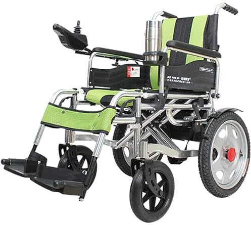VNNHGB Elektrischer Rollstuhl für Erwachsene, Leichtgewicht-Rollstuhl, offen/schnell zusammenklappbar, kompakter Elektrorollstuhl, Antrieb mit Strom oder manueller Bedienung, 43 cm breiter Sitz