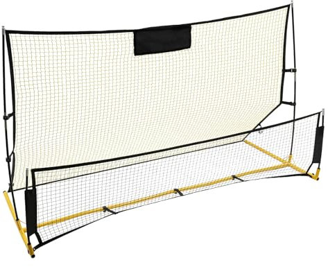 ÜBungen Ballsportart Faltbar FußBall Rebounder ZielschießEn Trainingsnetz Verbessertes Tragbares FußBalltrainer Netz Rebound Doppelte Netze Prellwand Eisenrohr Jugendliche Verstellbar FußBalltor 2In1