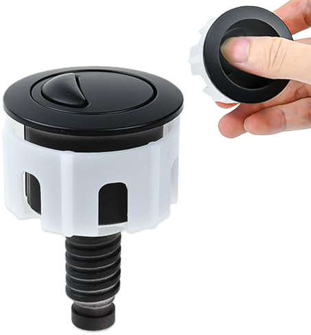 Favengo Pulsante di Sfiato per WC, Pulsante Doppio per Cassa di Risciacquo, Accessorio di Ricambio per Installazione di Bagno in ABS Cromato, Pulsante di Sfiato per WC Circolare, Accessorio di