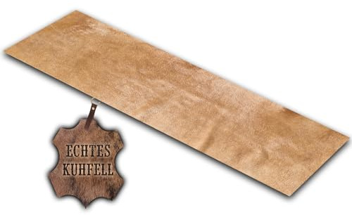 unendlich schoen – Tappeto in vera pelle di mucca, piccolo, passatoia per soggiorno, corridoio, ingresso, pelliccia di manzo per piccole superfici (champagne, 150 x 46 cm)
