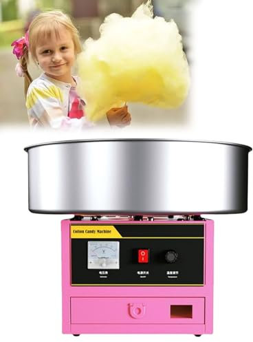 RayGenius Cotton Candy Machine, Birthday Home Party Homemade Cotton Candy Machine, Mini Cotton Candy Machine with Splatter Bowl and Sugar Spoon。