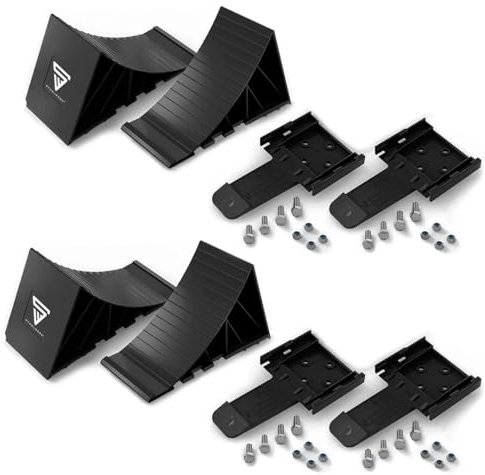 STAHLWERK Unterlegkeile mit Halterung GT-01 ST 4er Set bis 1,5 t Achslast Bremskeil | Hemmschuh | Radkeil | Radvorleger für Pkw Anhänger, Wohnmobil, Wohnwagen oder Caravan