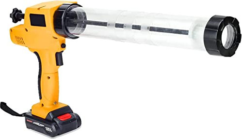 MAHWER Sausage Caulking Gun, 18V Rechargeable Barrel Style Caulk & Adhesive Gun, 300-600ml Cartridge Dual-Use Hand Tool 6500 N Caulking Gun Kit