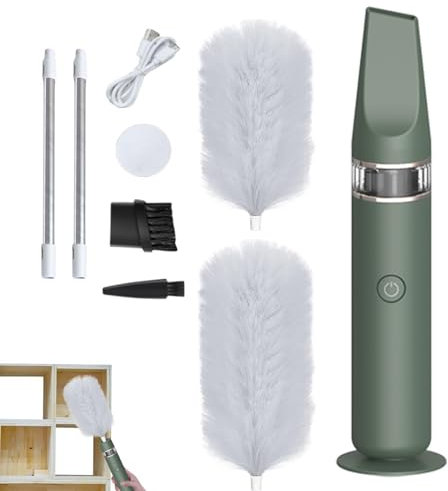 Spin Duster | Spolverino elettrico regolabile con rotazione automatica a 360° | per la pulizia efficiente per la casa e | Spazzola rotante per rimuovere la polvere in modo facile e veloce.