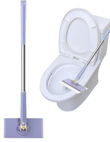 Tuxxjzm fregona de baño, fregona portátil,Fregona pequeña con Cambio automático de Tela - Trapeador Ligero para Pisos de Madera, Juego de trapeador de Limpieza Reutilizable para Madera, Madera Dura,