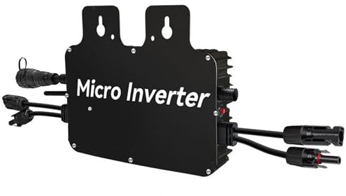 Micro-Onduleur Solaire 600 W/700 W/800 W, Micro-Onduleur Solaire à Identification Automatique, Onduleur Solaire étanche IP67, Surveillé Via WiFi ou Application Mobile,Black800W